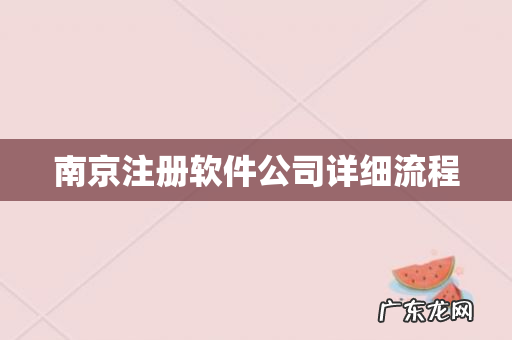 南京注册软件公司详细流程