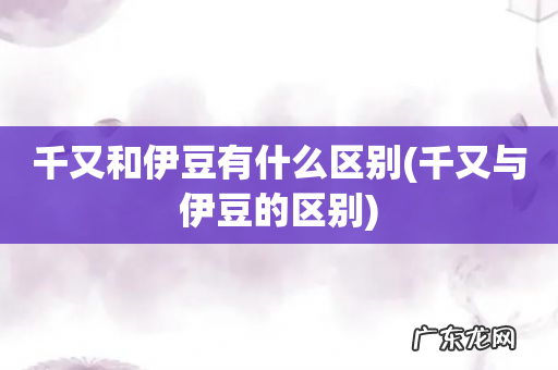 千又与伊豆的区别 千又和伊豆有什么区别