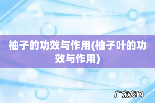 柚子叶的功效与作用 柚子的功效与作用