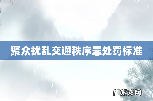 聚众扰乱交通秩序罪处罚标准