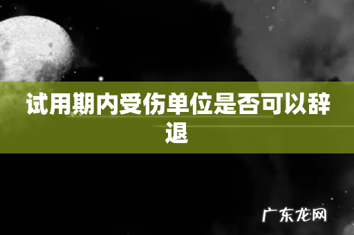 试用期内受伤单位是否可以辞退