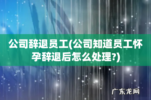 公司知道员工怀孕辞退后怎么处理? 公司辞退员工