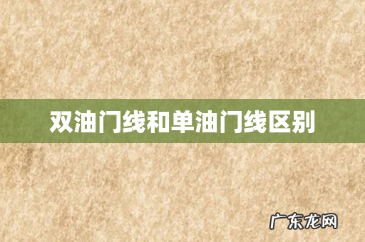 双油门线和单油门线区别