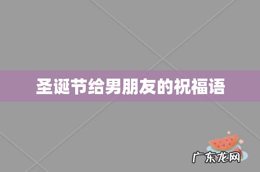 圣诞节给男朋友的祝福语