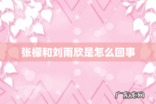 张檬和刘雨欣是怎么回事