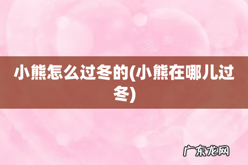小熊在哪儿过冬 小熊怎么过冬的