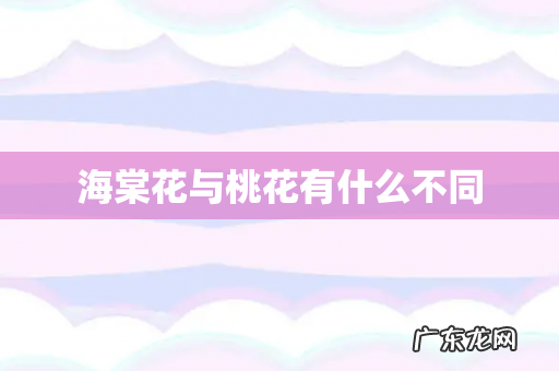 海棠花与桃花有什么不同