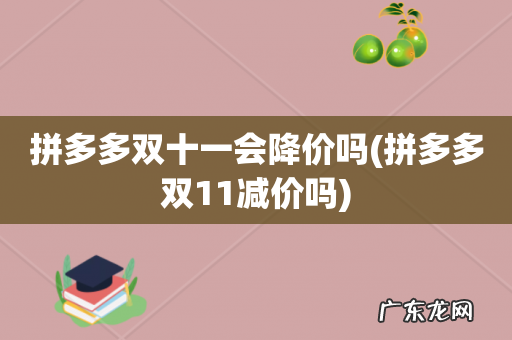 拼多多双11减价吗 拼多多双十一会降价吗