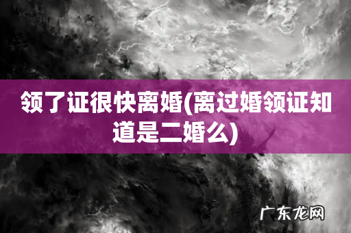 离过婚领证知道是二婚么 领了证很快离婚