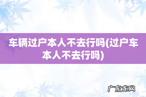 过户车本人不去行吗 车辆过户本人不去行吗