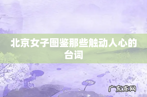 北京女子图鉴那些触动人心的台词