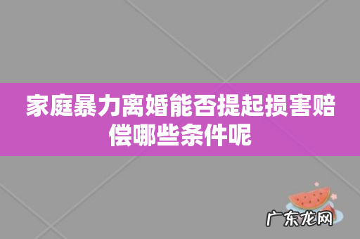 家庭暴力离婚能否提起损害赔偿哪些条件呢