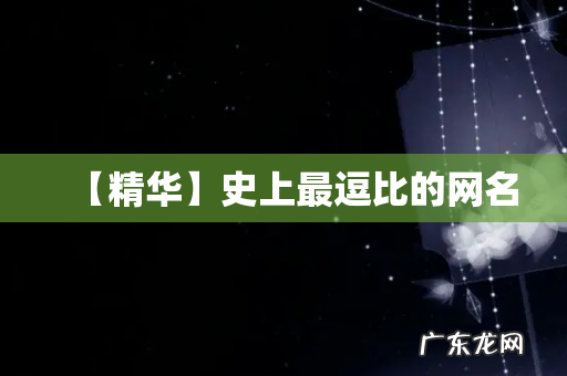 【精华】史上最逗比的网名