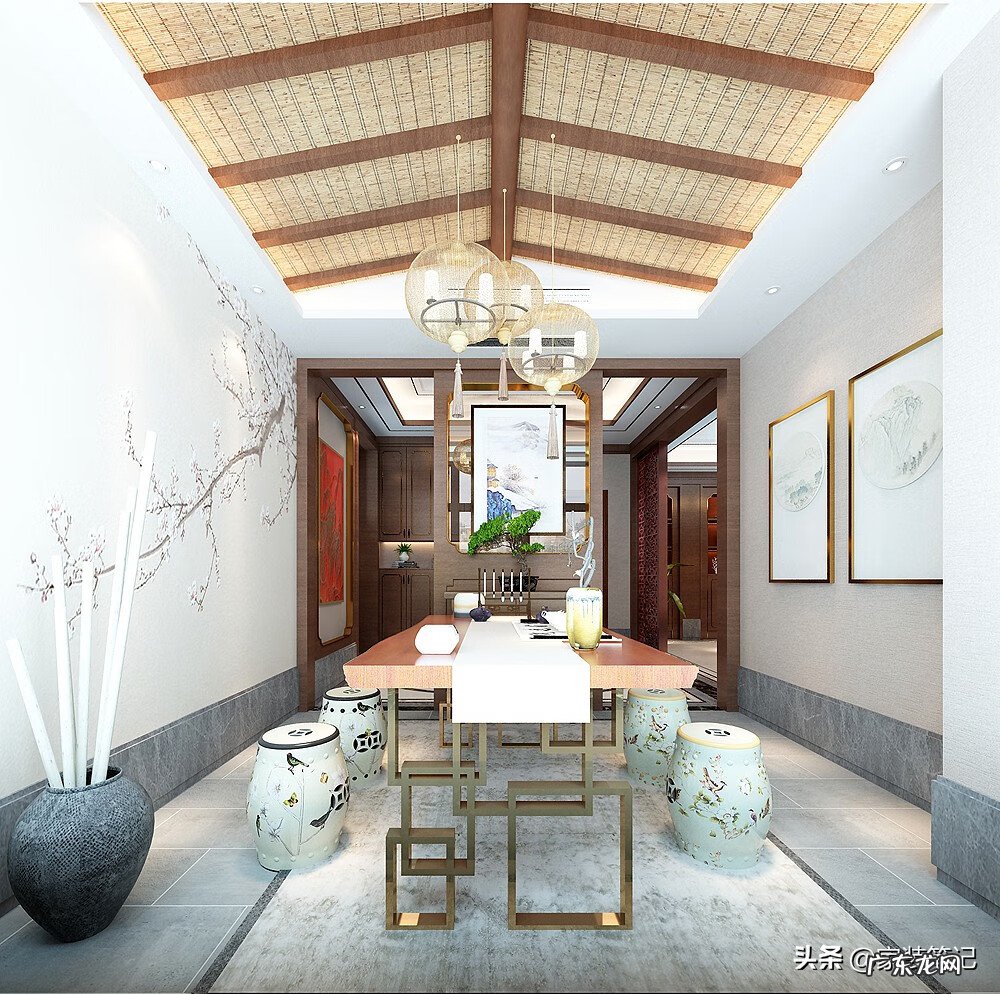 新中式入门玄关 中式进门玄关设计