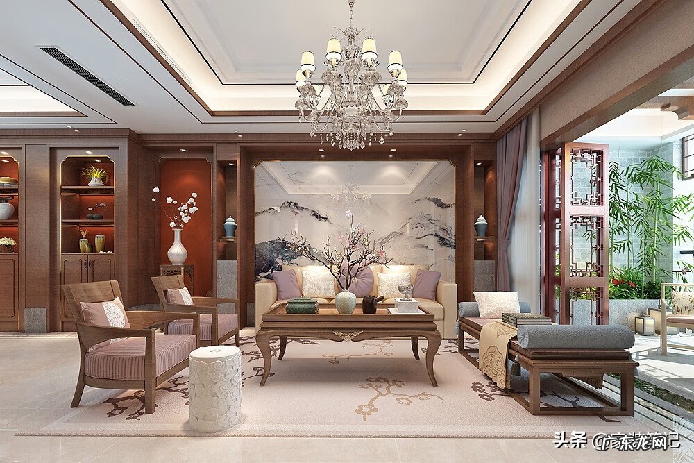 新中式入门玄关 中式进门玄关设计