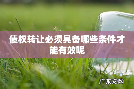 债权转让必须具备哪些条件才能有效呢