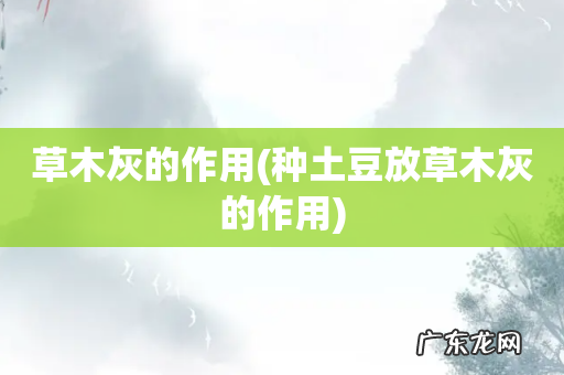 种土豆放草木灰的作用 草木灰的作用