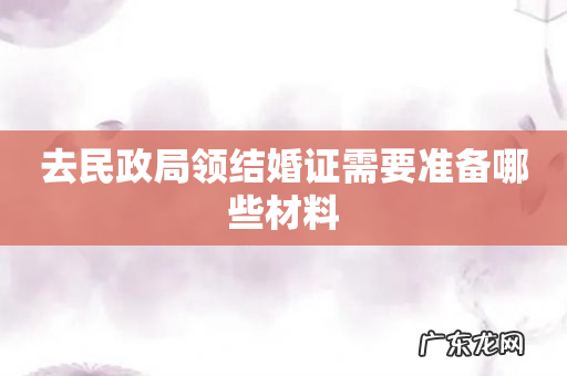 去民政局领结婚证需要准备哪些材料