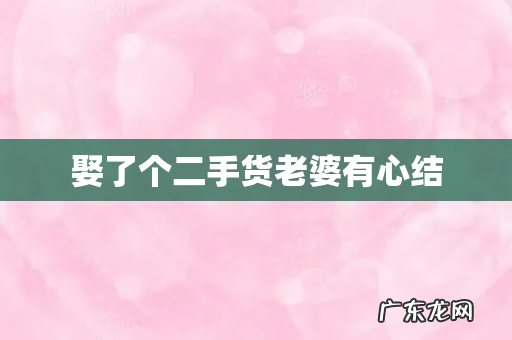 娶了个二手货老婆有心结