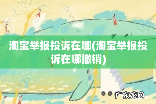 淘宝举报投诉在哪撤销 淘宝举报投诉在哪