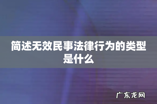 简述无效民事法律行为的类型是什么