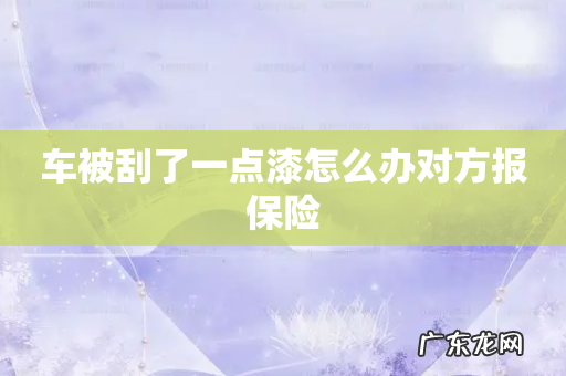 车被刮了一点漆怎么办对方报保险