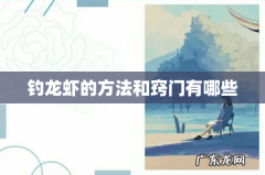 钓龙虾的方法和窍门有哪些