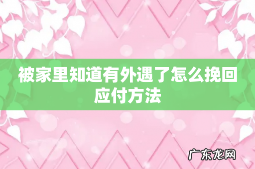 被家里知道有外遇了怎么挽回应付方法