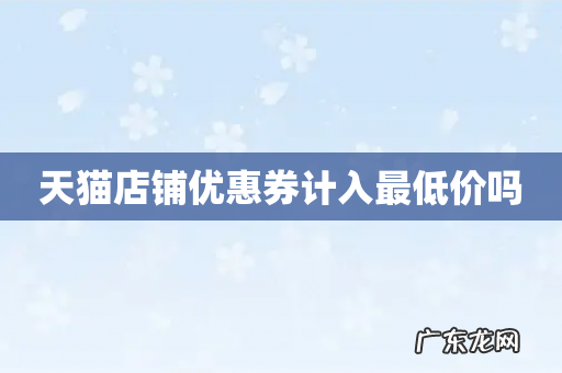 天猫店铺优惠券计入最低价吗