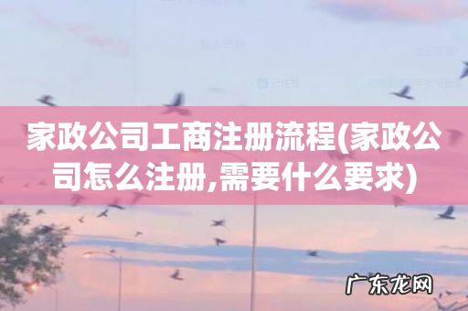 家政公司怎么注册,需要什么要求 家政公司工商注册流程