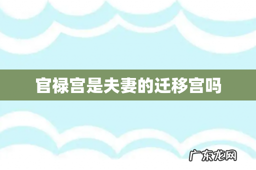 官禄宫是夫妻的迁移宫吗