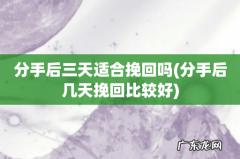 分手后几天挽回比较好 分手后三天适合挽回吗