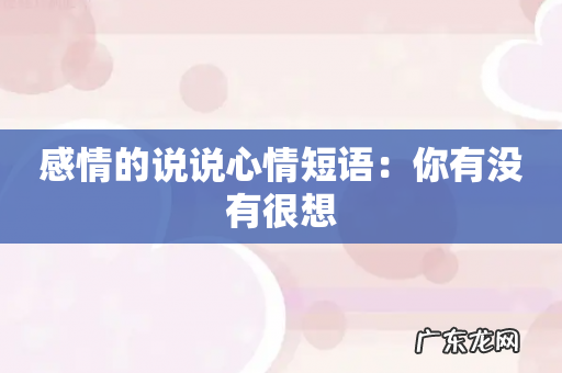 感情的说说心情短语:你有没有很想