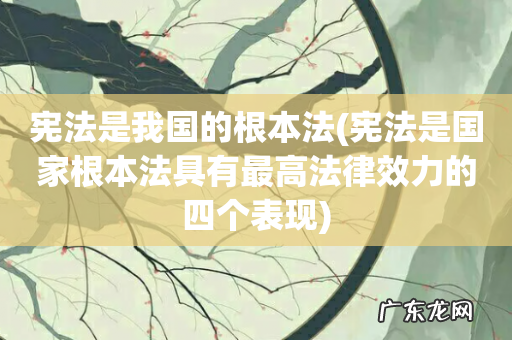 宪法是国家根本法具有最高法律效力的四个表现 宪法是我国的根本法