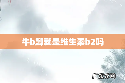 牛b鲫就是维生素b2吗