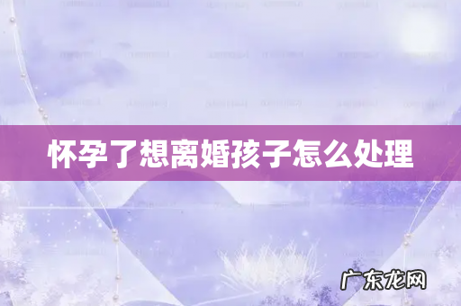 怀孕了想离婚孩子怎么处理