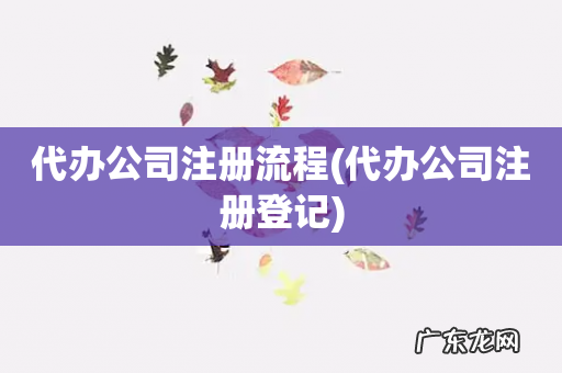代办公司注册登记 代办公司注册流程