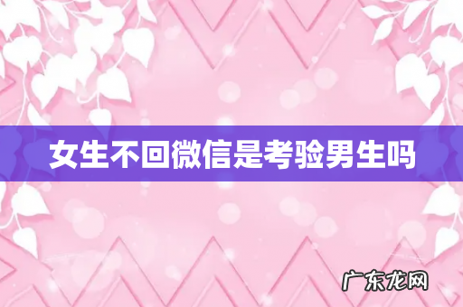 女生不回微信是考验男生吗