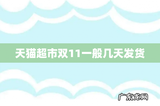天猫超市双11一般几天发货