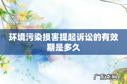 环境污染损害提起诉讼的有效期是多久