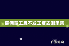 雇佣童工且不发工资去哪里告