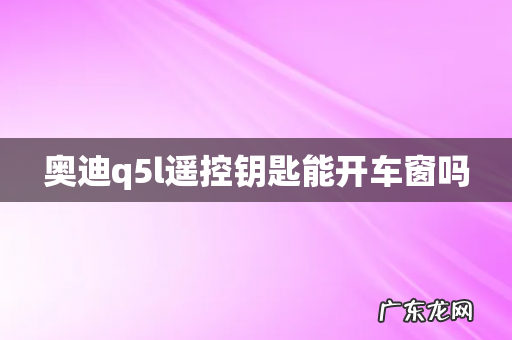 奥迪q5l遥控钥匙能开车窗吗