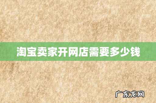 淘宝卖家开网店需要多少钱