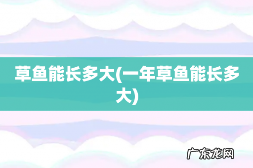 一年草鱼能长多大 草鱼能长多大