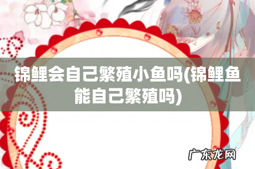 锦鲤鱼能自己繁殖吗 锦鲤会自己繁殖小鱼吗