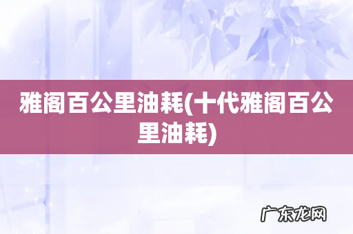 十代雅阁百公里油耗 雅阁百公里油耗