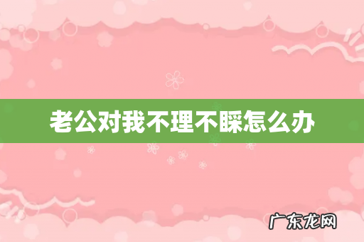 老公对我不理不睬怎么办