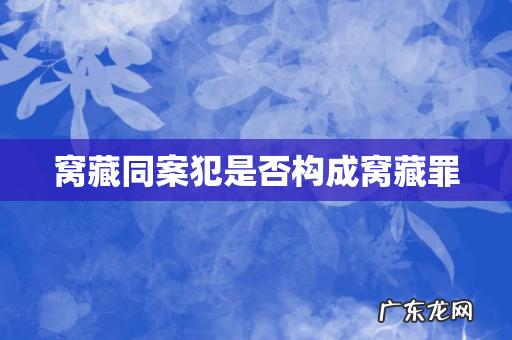 窝藏同案犯是否构成窝藏罪