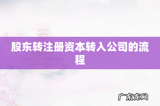 股东转注册资本转入公司的流程