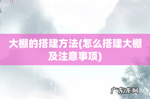 怎么搭建大棚及注意事项 大棚的搭建方法